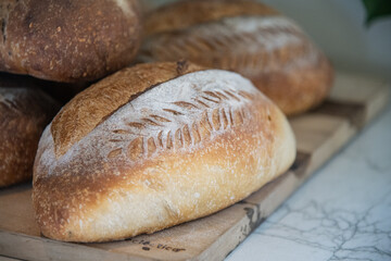 loaf of bread and wheat