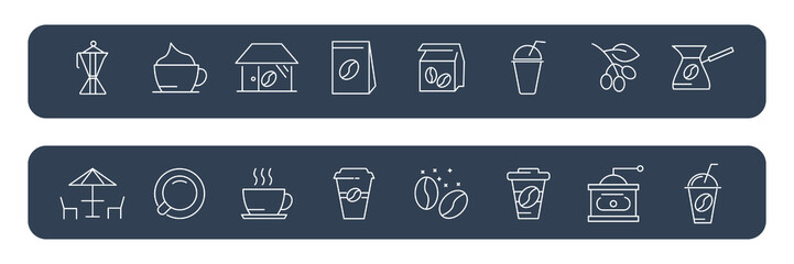 coffee icons set . coffee pack symbol vector elements for infographic web