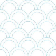 Blue geometric fish scale pattern, seamless repeat background © Kati Moth