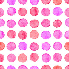 Seamless watercolor dots pattern