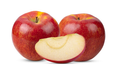 Red apple on white background.