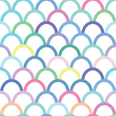 Colorful seamless fish scale vector pattern, mermaid print