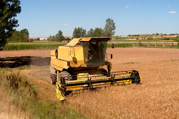 Combine harvester and harvesting in farm