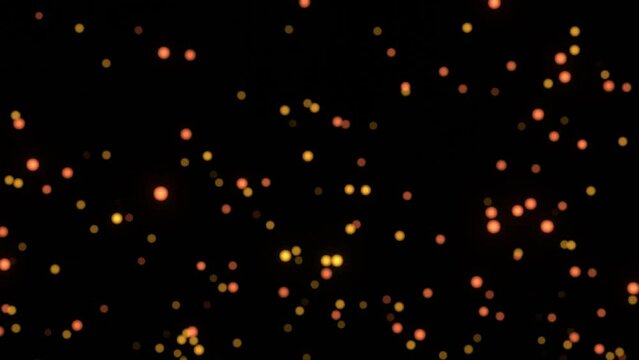 暗闇で赤く光る玉のアブストラクトループアニメーション、パーティクルの背景素材