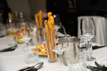 table set for a dinner