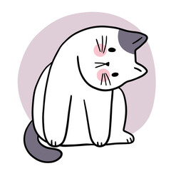 Cartoon cute cat thinking vector.