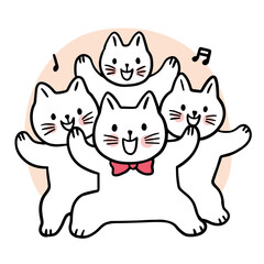 Cartoon cute funnt cats vector.