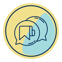 bookmark and chat bubble