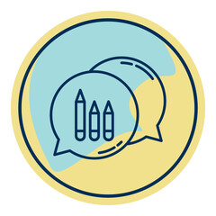 pencil and chat bubble
