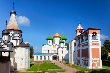 View of the architectural complex of the Spaso-Evfimiev Monastery. Suzdal, Vladimir region, Golden Ring, Russia - obrazy, fototapety, plakaty