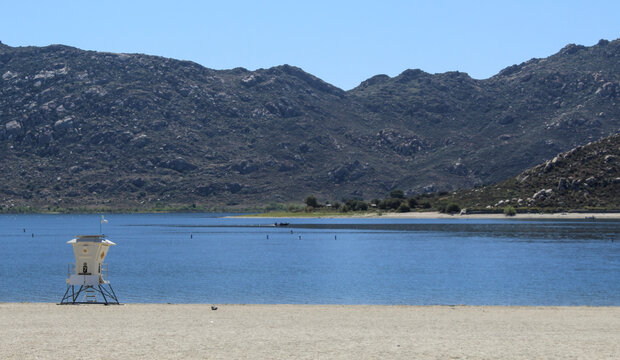 Public Beach at Lake Perris State Recreation Area in Riverside, California