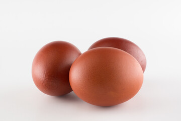 red colored chicken eggs