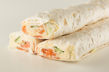thin flour rolls stuffed with seafood