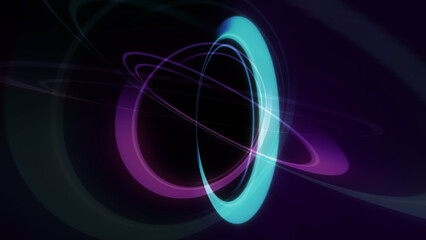 Fototapeta premium rings light neon in space