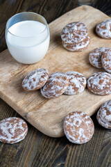 iced sugar gingerbread on a cutting board