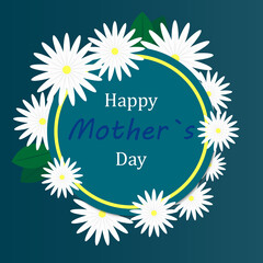 Happy Mother's Day. Greeting card with daisies. Vector design for invitation, ticket, banner, advertisement, booklet, brochure