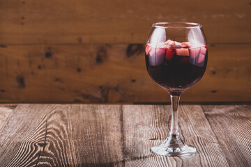glass of wine on table