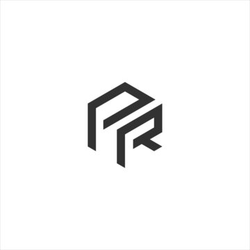 letter PR logo design. monogram geometric RP logotype