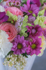 Obraz premium Decorative bouquet of many different small and large flowers