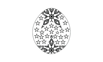 Happy Easter eggs with tribal ornament vector coloring page for adults.Easter eggs coloring pages.line art mandala with easter egg.best coloring page for adult .Easter eggs. Coloring book