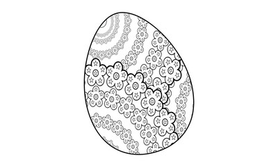 Happy Easter eggs with tribal ornament vector coloring page for adults.Easter eggs coloring pages.line art mandala with easter egg.best coloring page for adult .Easter eggs. Coloring book