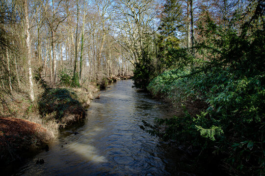River De Dijle running through the park in Leuven