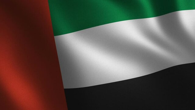 United Arab Emirates flag waving. Abstract background. Loop animation. Motion graphics