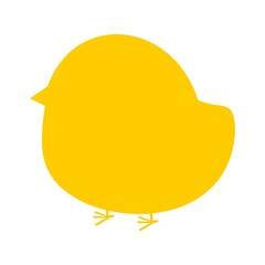 ひよこのシルエットイラスト素材