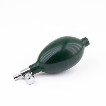 Latex bulb with valv on white background