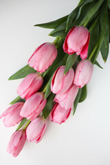 spring bouquet. bouquet of tulips on a white background