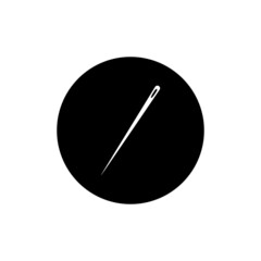 Needle icon in black round