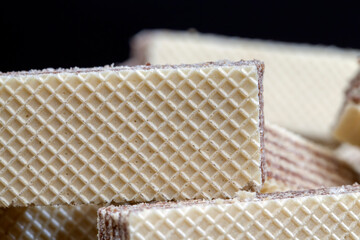 wheat waffles with sweet chocolate filling