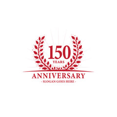 150 years celebrating anniversary logo. 150th years anniversary design template. Vector and illustration. 