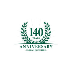140 years celebrating anniversary logo. 140th years anniversary design template. Vector and illustration. 