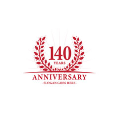 140 years celebrating anniversary logo. 140th years anniversary design template. Vector and illustration. 