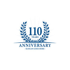 Obraz premium 110 years celebrating anniversary logo. 110th years anniversary design template. Vector and illustration. 