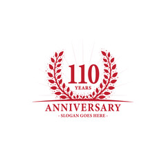 Obraz premium 110 years celebrating anniversary logo. 110th years anniversary design template. Vector and illustration. 