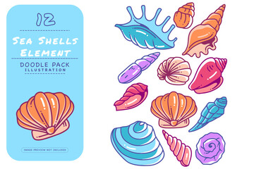 Sea Shells Doodle Illustration Pack