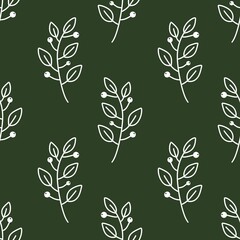 Floral seamless leaves branches pattern for fabrics and packaging and gifts and linens and kids and wrapping paper