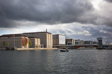 Modern building at Islands Brygge district in Copenhagen