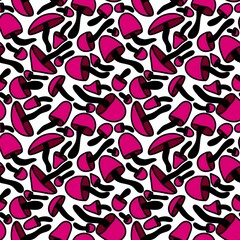 Seamless Halloween mushrooms pattern for fabrics and textiles and packaging and gifts and cards and linens and kids