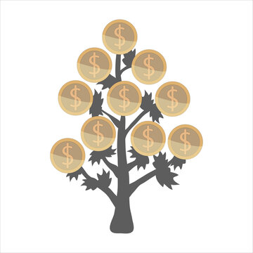 money tree with gold coins clip art preview