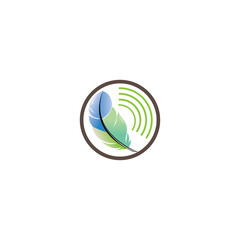 feather icon logo illustration coloring gradation design vector