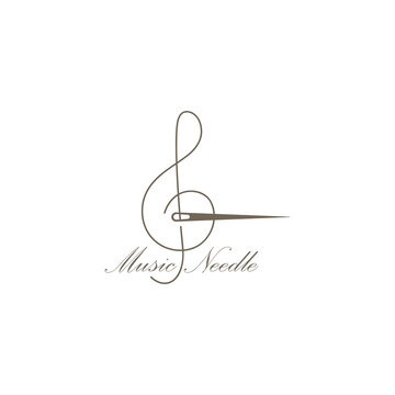  needle music logo illustration vector design