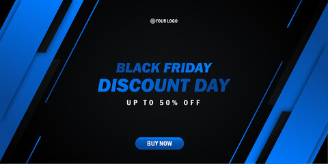 Black Friday With Blue Black Luxury Background