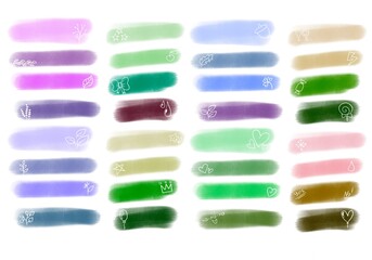 Set with paint markers stripes for magazines and cards and hobbies and notebooks and stickers and kids