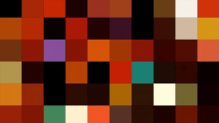 Bright little squares in abstraction. Motion.Squares of small size that shimmer with different shades.