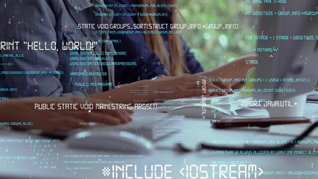 Conceptual programming and coding of future software . 3D render computer graphic .