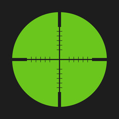 Sniper scope with measurement marks. Vector.