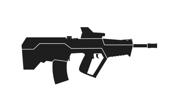 israeli assault rifle tavor tar-21. weapon and army symbol. isolated vector image for military design